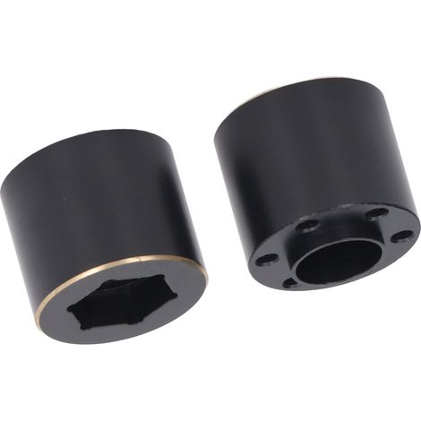 2 pièces adaptateur d'extension de jante en laiton noir pour voiture RC, diamètre 18,5 mm / 0,7 pouce (1/5)