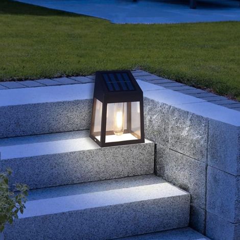Due applique solari da esterno con sensori di movimento, luci impermeabili per portico, applique solari con pannello trasparente, per garage, portici, patii, porte (1/3)