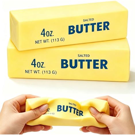 2 Pièces Butter Squishy Anti Stress, Jouet à Presser Forme Beurre, Balle Anti Stress Slow Rising, Squeeze Toy Sensoriel Souple pour Bureau, école, Voyage, Cadeau Drle