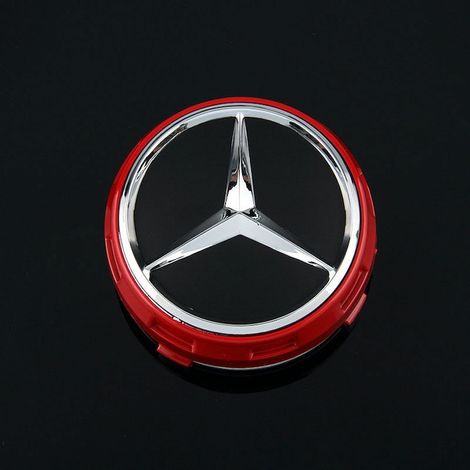 Lot de 4 enjoliveurs de centre de roue en aluminium et ABS, 7,5 cm, rouges, caches décoratifs pour roues (1/2)