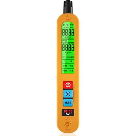 Rilevatore portatile di qualità dell'aria, tester portatile TVOC HCHO con ampio schermo, monitor dati indicatore domestico, sensore a semiconduttore sensibile