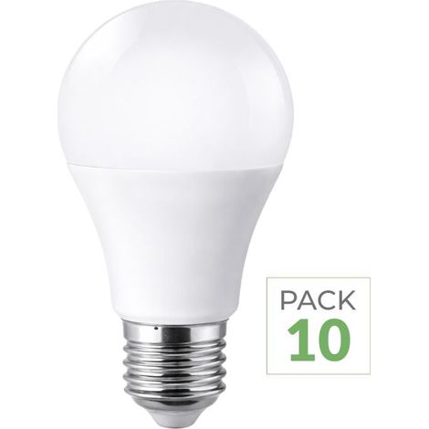 Pack de  10 - Ampoule E27 LED 9W 220V A60 180° - Blanc Neutre  - SILUMEN
