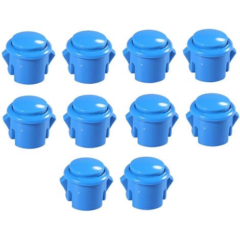 Set mit 10 reaktionsschnellen 30-mm-Arcade-Tasten, blau (1/5)