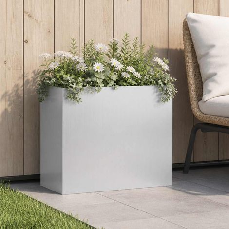 vidaXL Macetero de Jardín Plateado 50 x 20 x 40 cm Acero Galvanizado (1/5)