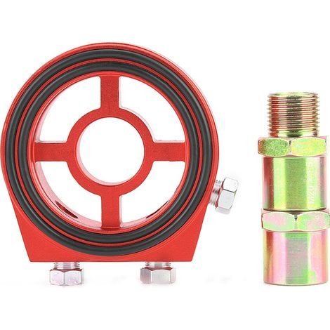 Kit d'adaptateur universel de jauge de température de pression d'huile de plaque en sandwich de refroidisseur de filtre à huile en aluminium universel (1/5)