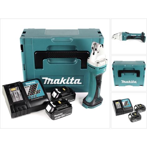 Makita DJS 161 RMJ 18 V Li-Ion Akku Blechschere im Makpac + 2 x 4,0 Ah Akku + Ladegerät