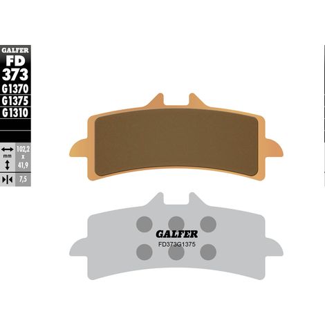 PASTILLAS DE FRENO GALFER KH447 DE METAL SINTERIZADO (DORADO) DEPORTIVAS, DELANTERAS (BREMBO)