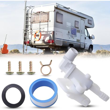 Kit de valves d'eau pour toilettes RV 34100 pour Thetford Aqua-Magic Style Lite et compatible avec Style Lite Plus pour toilettes de camping-car, kit de pièces de montage de valves d'eau pour toilette (1/5)