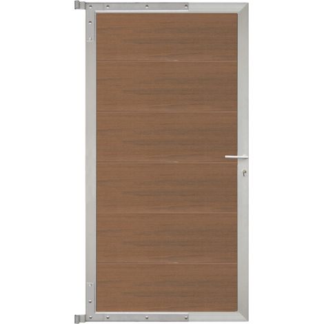 ELZE-Tor-Komplettset 90 x 173 cm, Füllung teak