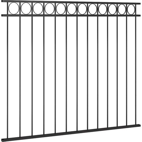 Maison Exclusive - Zaunelement ASSEN Stahl 1,7 x 1,5 m Schwarz