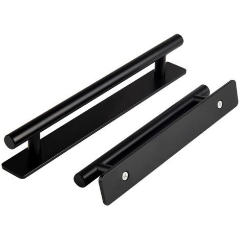 Lot de 2 Poignée de Meuble Autocollante, 150mm Poignées de Porte Coulissante Self-adhesive Furniture Handles pour Tiroir Meuble Cuisine Cuisine Home Decorating,noir (1/3)