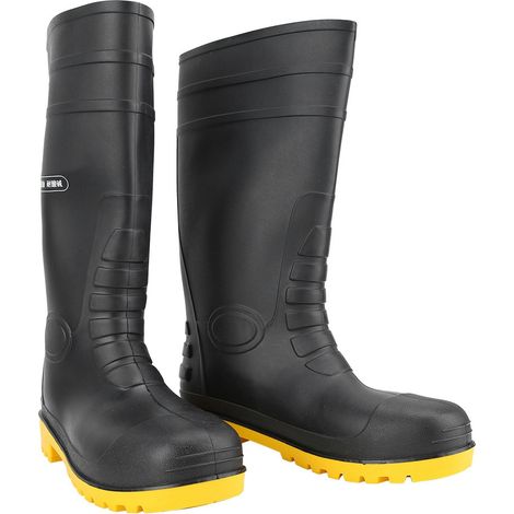 Bottes de pluie hautes imperméables antidérapantes Chaussures jardin Chantier Mineur (43) (1/5)