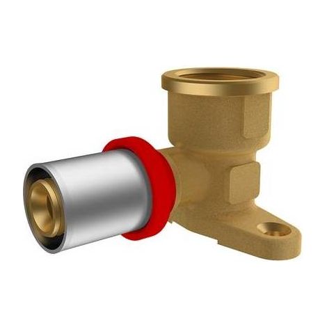 RACCORDO A PRESSARE IKARO CURVO FEMMINA CON FLANGIA Misura: 3/4 - D.20x2