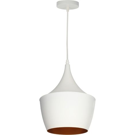 Lámpara de techo colgante serie "Gombe" E27 (40W máximo 230V) IP20 Ø24cm color blanco (1/5)