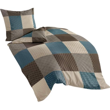Biancheria da letto Bierbaum 6277, castoro pregiato, Made in Germany, moka 04, 155x220 + 80x80 cm, dimensioni comfort (1/3)