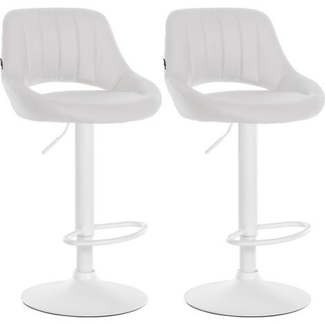 2er Set Barhocker Milet Kunstleder weiß Metall matt weiss (1/5)