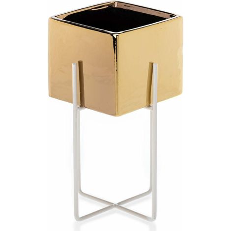 Mizu Gold Weißer Blumentopf 23 cm (1/5)