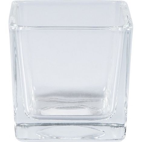 Vase Cube 6x6x6cm Verre Transparent Cristal Candela Confetti Portafiori Plant