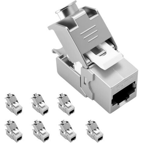 8er-Pack Keystone-Buchsen CAT 7 Optimal 1000 MHz 10 Gbit/s Module für CAT7-, CAT6- und CAT6a-Installationskabel, Patchkabel, STP-Netzwerkkabel, geschirmte RJ45-Buchse (1/5)