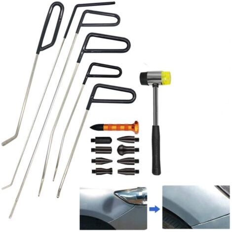 QORVA-Outil Débosselage sans Peinture,Une variété d'outils de kit pour la Réparation de Bosses de Voiture Conviennent à Toutes Sortes de Bosses (1/4)