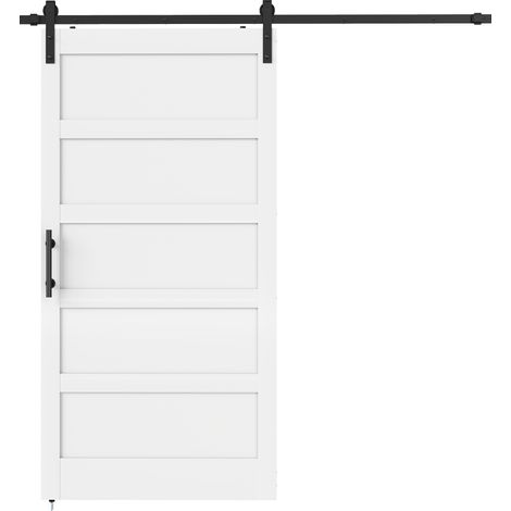 HOMCOM Porta Scorrevole Stile Industriale Shaker 106.7 x 213.4 cm (1/3)