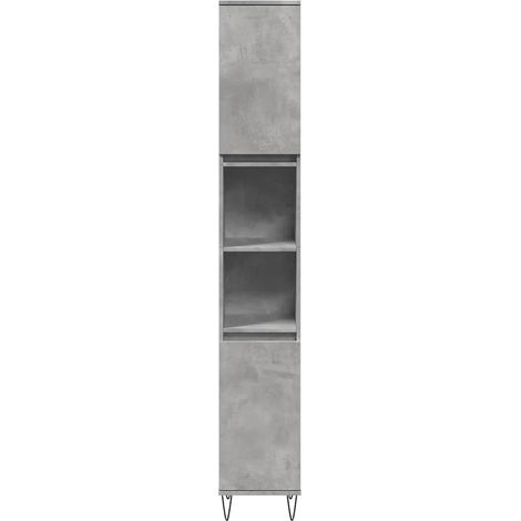 Armario de baño almacenamiento elegante 30 x 30 x 190 cm madera contrachapada gris hormigón 020051078 (1/5)