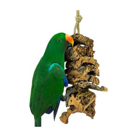 Giocattolo in corteccia di quercia da sughero naturale per pappagalli di grandi e medie dimensioni (1/5)
