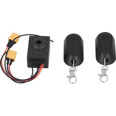 Alarme vélo avec 2 télécommandes, système antivol étanche 36-70 V pour batterie de vélo électrique/scooter avec port de sortie XT60. (1/5)