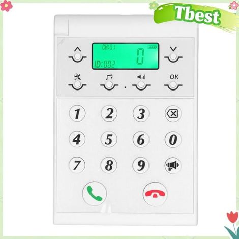 Tbest Téléphone interphone sans fil Interphone sans fil téléphone 1000m Distance appel clair electronique motorisation Blanche (1/5)