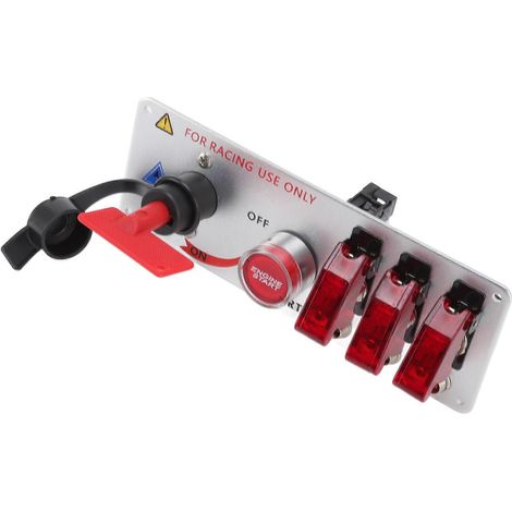 5-in-1 12V LED-Zündschalterpanel mit Motorstartknopf für Rennwagen, Wohnmobile und LKW (Rot) (1/5)