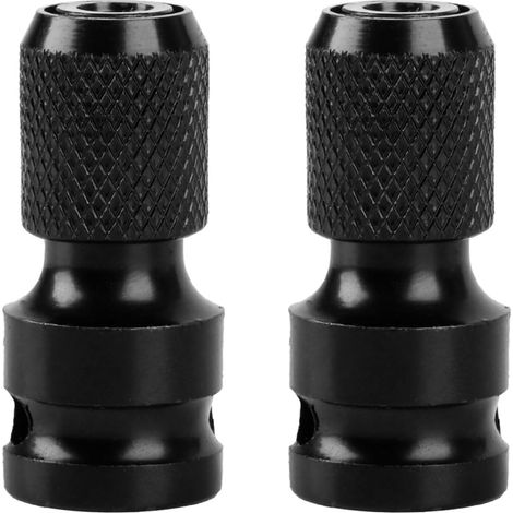 Impact Driver Adapter, 1/2" Square Drive to 1/4" Hex Drive 1/2" to 1/4" Socket Adapter for Impact Wrench Axle Adapter 2 Pack (1/5)