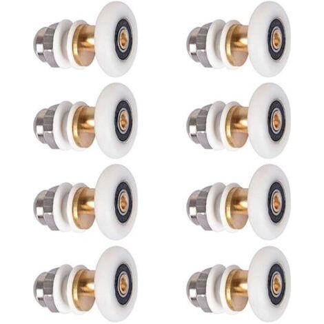 Roulettes Douche 25mm, Roulette Porte Coulissante Douche Roulement pour Porte de Douche 8 Pièces (1/5)