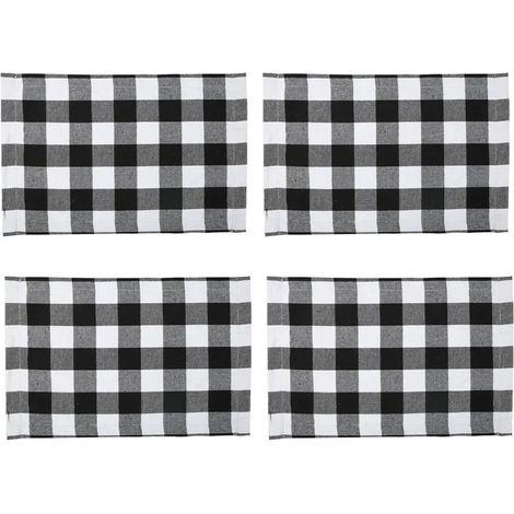 Sets de table de Noël, 4 pièces, motif carreaux, réversible, décoration de Noël, décoration de maison (1/5)