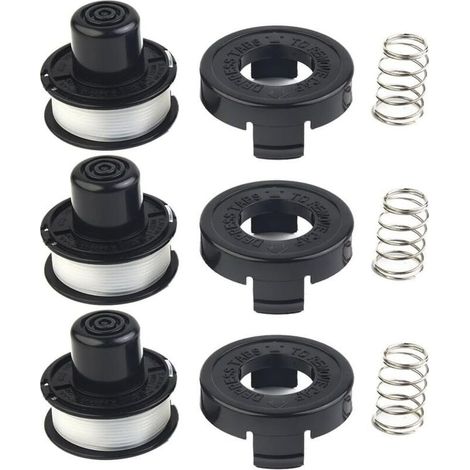 Lot de 3 bobines de fil et couvercle pour débroussailleuse A6226 GL250 GL310 GL360 Bobine et fil de rechange (1/5)