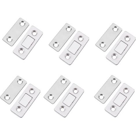 Ferme-porte Magnetique - 4 mm - Force de Maintien 2 kg - Pour Portes d'Armoire Tiroirs Fenêtres Coulissantes - 6 Pièces (1/5)
