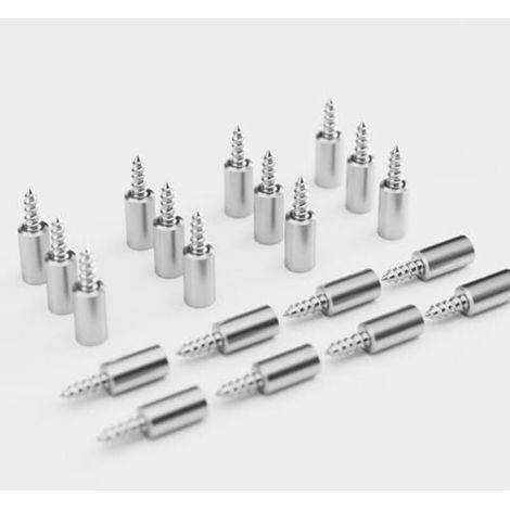 CSPARKV Taquet Etagere 20 pcs à Visser de Support Etagère Cheville de Fixation en Metal Nickelé Tablette Goupille avec Couverture Antidérapant Soutien de Planche en Bois pour Meubles Placard Armoire (1/5)