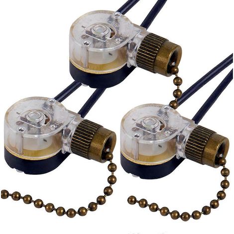 Lot de 3 ventilateur de plafond lampe interrupteur ZE-109 interrupteur de ventilateur bronze (1/5)