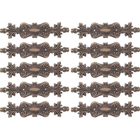 Lot de 10 protections d'angle en alliage de style vintage, avec vis. Convient aux boîtes en bois, livres, albums de scrapbooking et albums photo. (1/5)