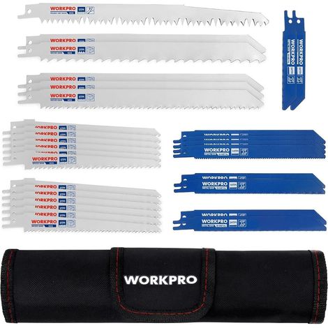 WORKPRO 32-tlg. Sägeblatt Set Holz Metall Kunststoff Säbelsäge Handtasche (1/5)