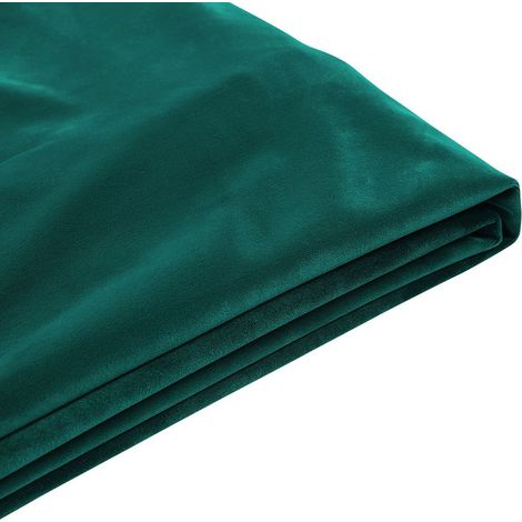 Funda reemplazable en terciopelo verde oscuro para cama 160 x 200 cm desmontable lavable Fitou (1/5)