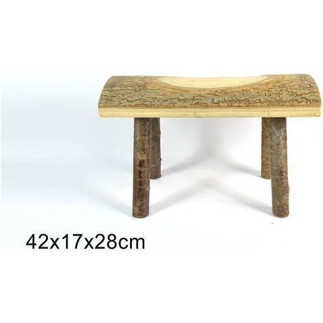 Sgabello legno tronco rettangolare 42x17x28