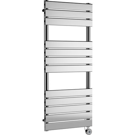 Bagnall Electric Square Flat Heated Towel Rail with 12 Bars, 1213mm x 500mm, Chrome