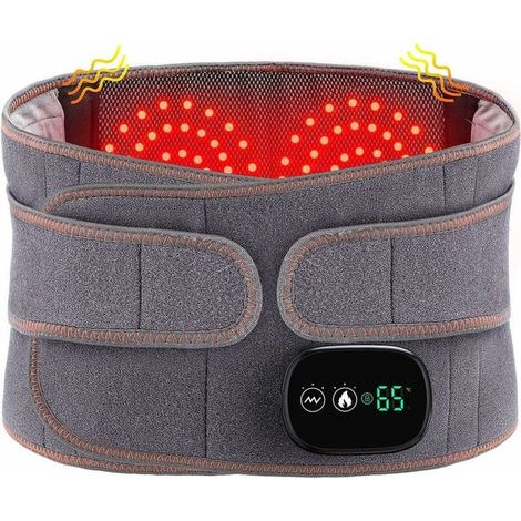Electric heating lumbar support, wireless back heating strip, 3 rapid heating and massage modes to relieve pain. (1/4)