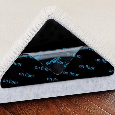 Ruban adhésif pour tapis, 8 pièces, antidérapant, réutilisable et lavable, pour tapis de surface (1/4)