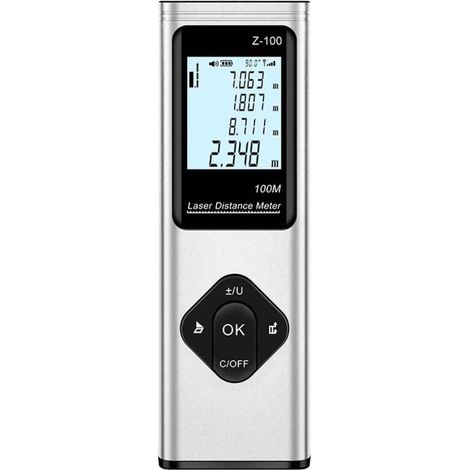 1 Télémètre laser, écran LCD rétroéclairé, affichage angle électronique, mode Pythagore, mesure distance surface volume (1/5)