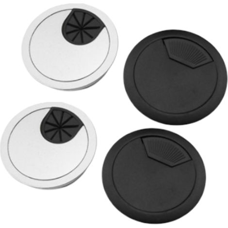 Lot de 8 Passe-câbles, 60 mm, Plastique, Couvercle amovible, Accessoire bureau, Pour ordinateur et maison（Q3 : Nouveaux produits pour le mois d'août） (1/5)