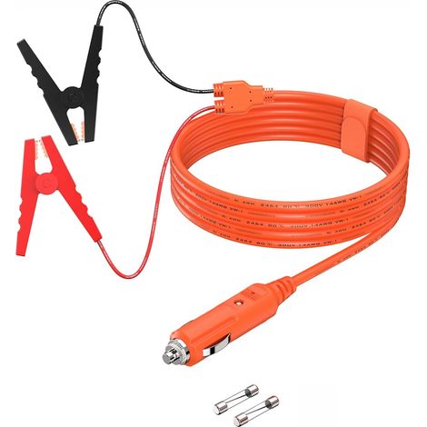 Câble de Charge de Batterie Plomb-Acide 12V pour Voiture, fiche Allume-Cigare à Pinces Crocodiles pour Batterie de Voiture, pour Tous Les générateurs solaires et Stations électriques (1/5)
