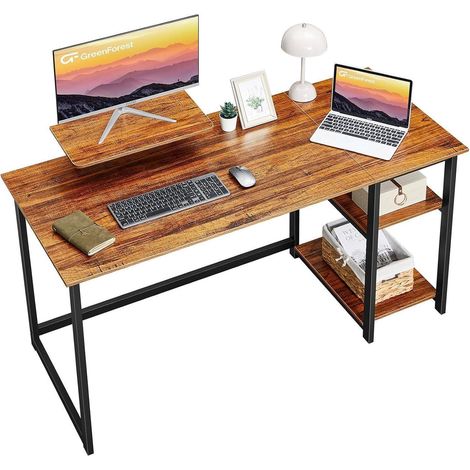 Schreibtisch 140cm Walnuss Büro Computertisch mit Stauraum (1/5)