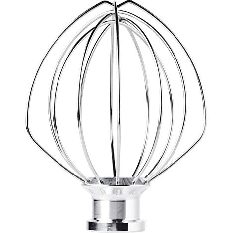 Fouet - Fouet À 6 Brins - Compatible Avec Robot Pâtissier 4 5 Qt Et 5 Qt - Acier Inoxydable Et Aluminium - Pour Crème Chantilly Et Blancs En Neige - 1 Pièce (1/5)