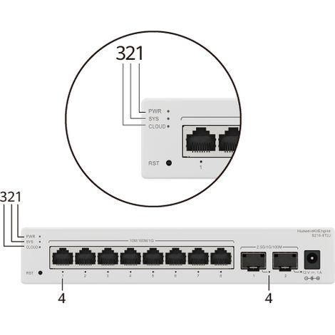 HUAWEI S210-24T2J (2410/100/1000BASE-T PORTS, 22.5GE SFP PORTS, BUILT-IN AC POWER, FANLESS)